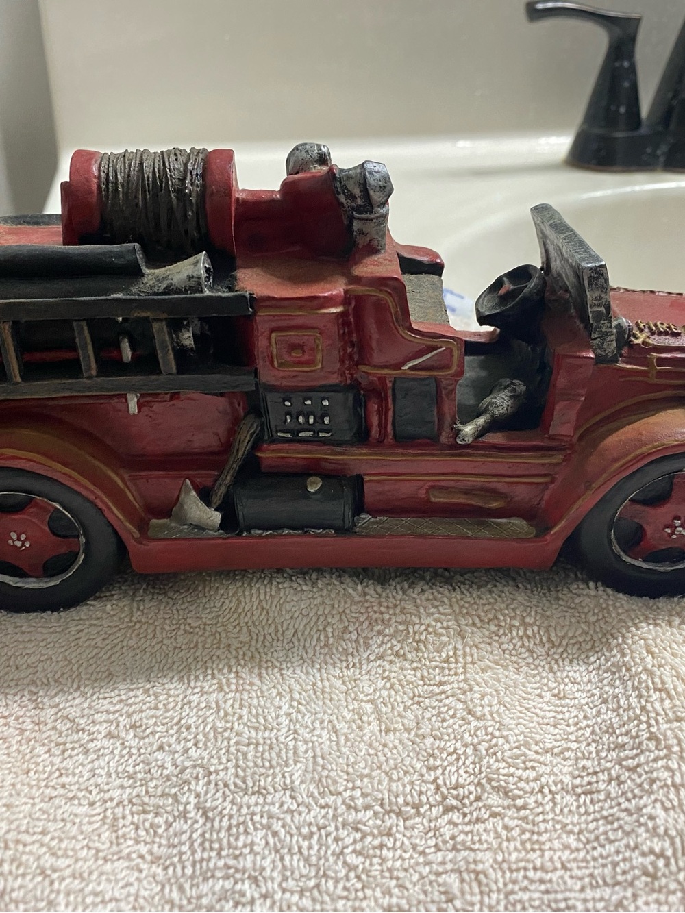 Vintage Resin Fire Truck for display at the firehouse or your home